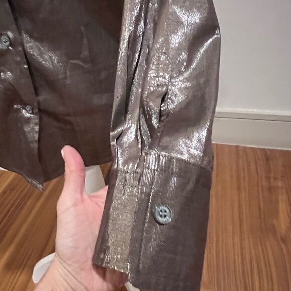 Escada metallic button-down blouse, size 36, US 6 - Picture 4 of 8